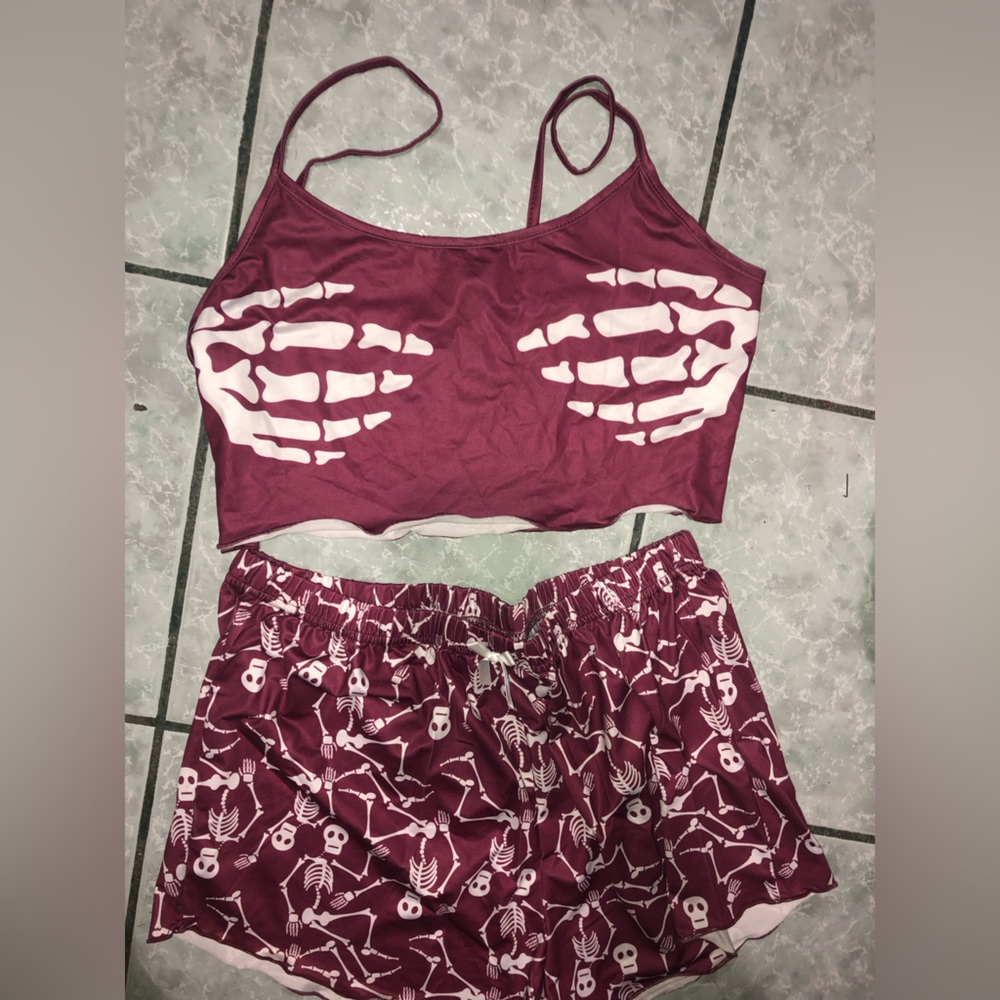 Halloween skeleton pajama set